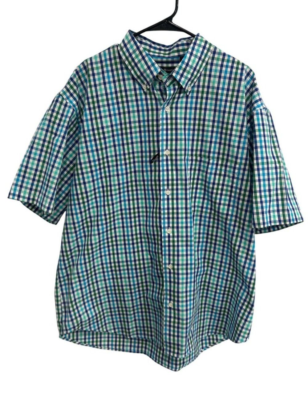 Cotton Traders Mens Green Blue Plaid Button-Down Shirt Size XL Naturecore NWT